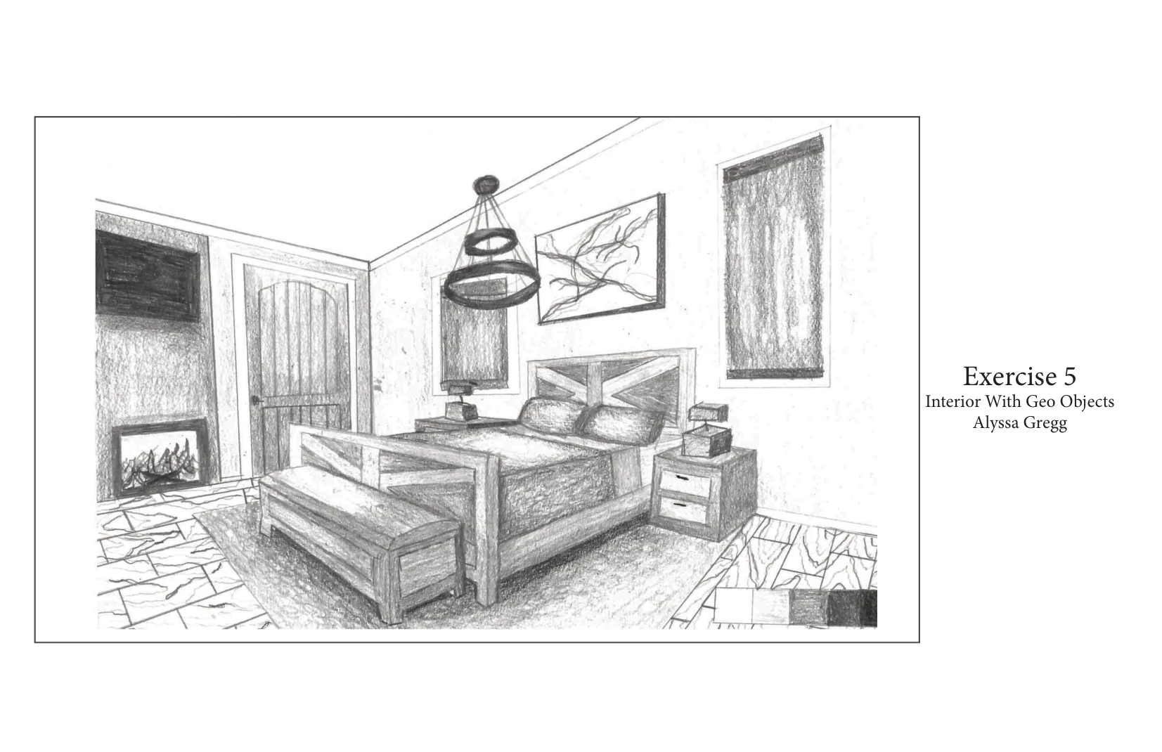 Interior Perspective from Alyssa Gregg student portfolio